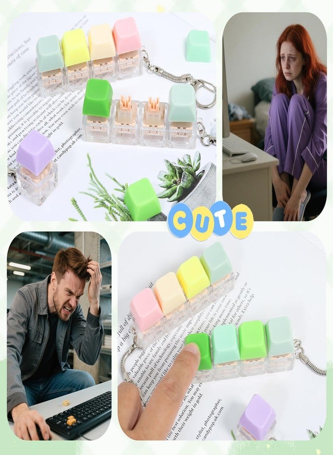 Lohoee Keyboard Fidget Toys- 3Pcs Silent Fidget Keyboard Clicker Keyboard Button Quiet Fidget Keychain Decompression Toys for Stress Relief Office Pass The Time or Gift (Style A) - Image 5